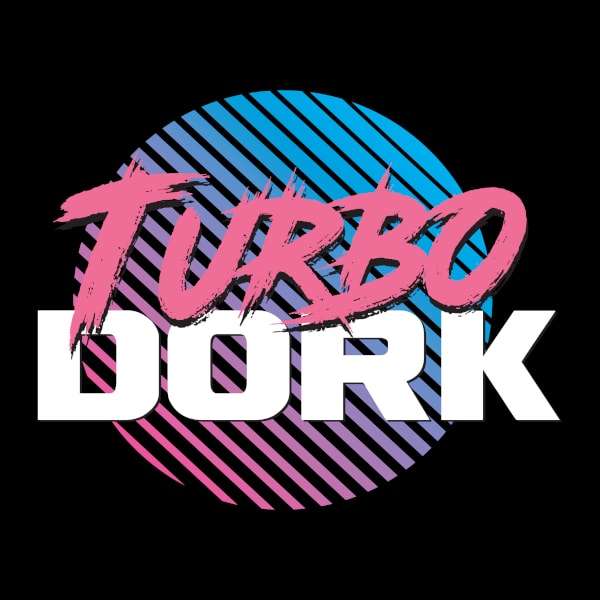 pink and blue turbodork logo